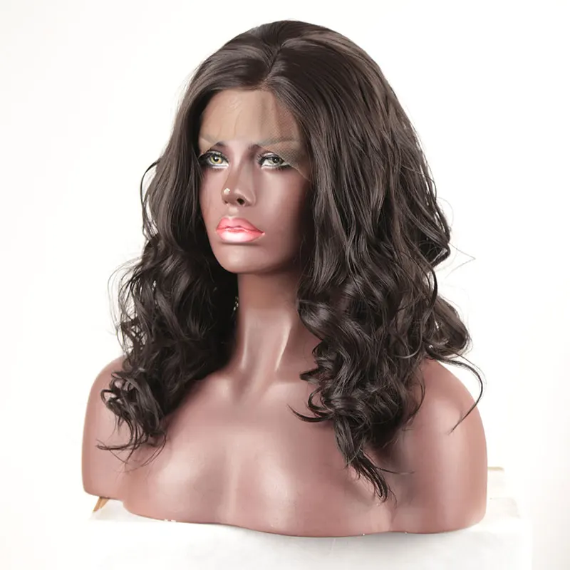 Черный короткий парик с глубокими волнами синтетические парики 13X4