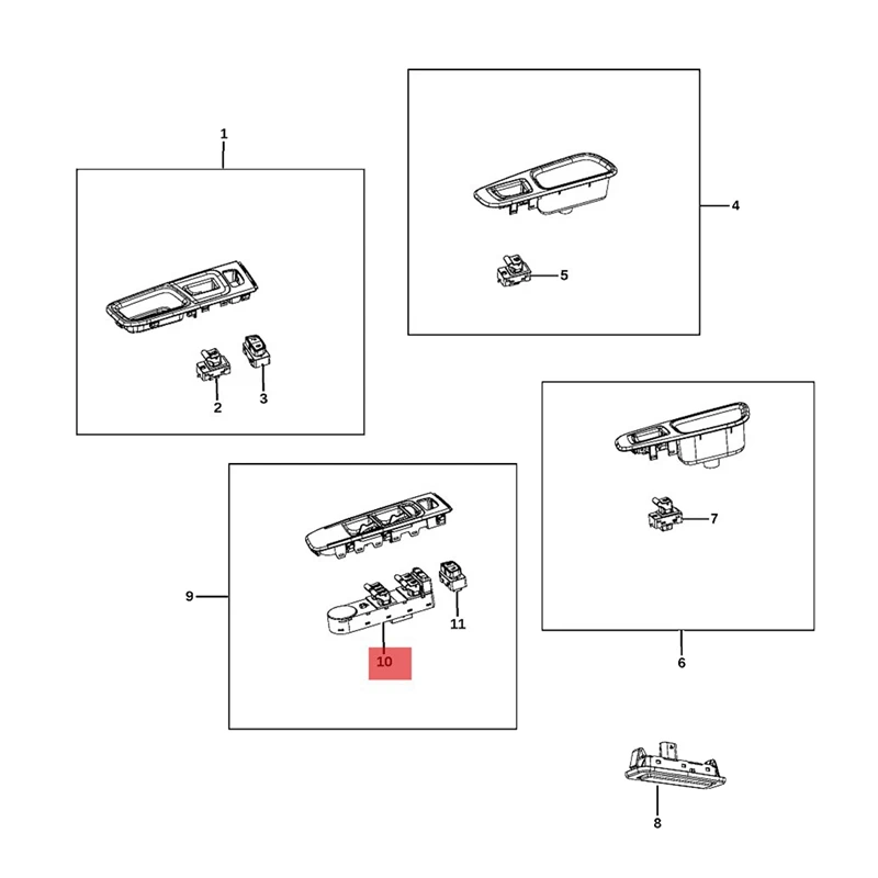 Кнопка главного переключателя управления электрическим окном 735648127 Для Jeep Renegade