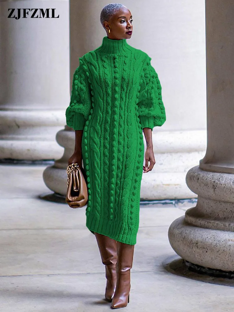 

Повседневное трикотажное длинное платье с высоким воротником, одежда для домашних выпускников для женщин, свободные платья с рукавом 3/4 и боковым высоким разрезом, одежда для отдыха