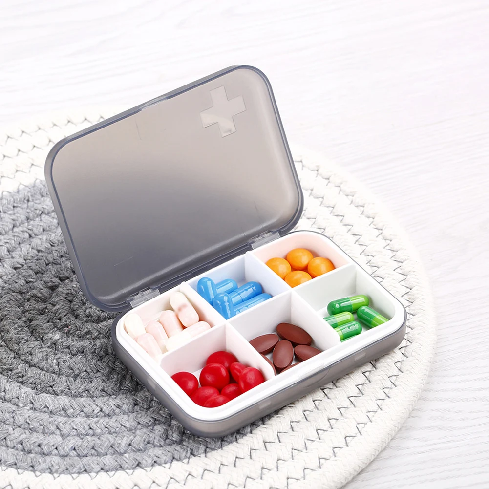 

6 Grids Compartment Plastic Storage Box Practical Tool Box Colorful Boxes Bead Jewelry Case Display Organizer Container