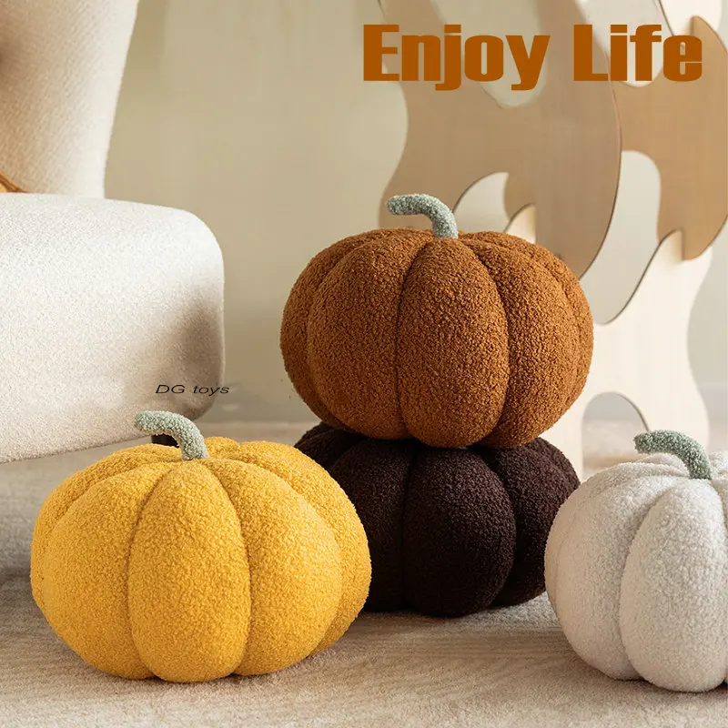 

High Quality Luxury Woody Decor Pumpkin Shaped Pillow Nordic Style Room Decor Pillow Plush Sofa Living Room Bedside Bed Cushion