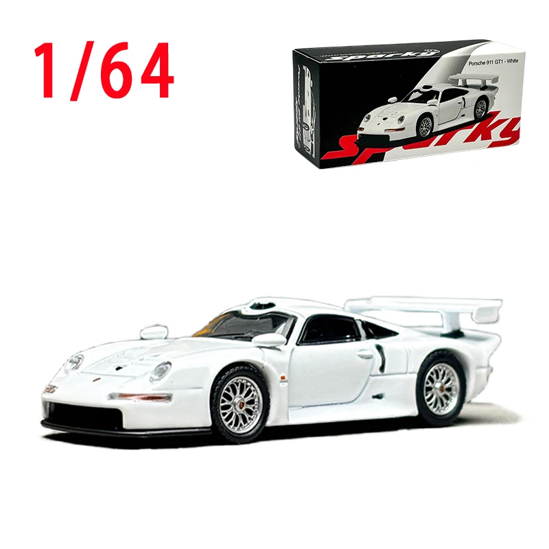 Литая под давлением модель спортивного автомобиля Porsche 911 GT1 в масштабе 1/64 сплав