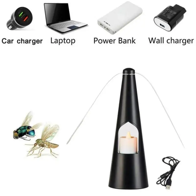 

Fan Leaf Fly Catcher Outdoor Kitchen Fly Repellent Household USB And Battery Power Supply Fly Catcher Keep Flies Bugs Away