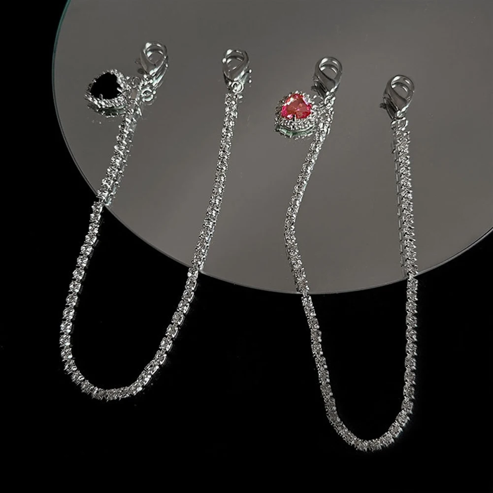 New Hip-hop Stainless Steel Chunky Chains Heart Shoe Buckles Decorations Canvas Board Shoes Accessories Creative Jewelry