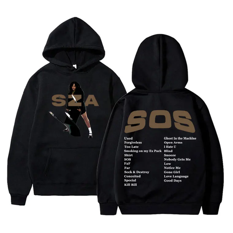 

Singer Sza Rare Concert Tour SOS Music Album Art Aesthetic Print Hoodie Men Hip Hop Streetwear Unisex Harajuku Oversized Hoodies