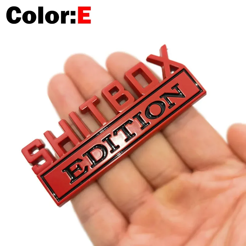 

OTOKIT 1 шт. 3D хромированная черная красная металлическая эмблема SHITBOX EDITION значок автомобиля хвост боковая наклейка аксессуары для Jeep Dodge Chrysler