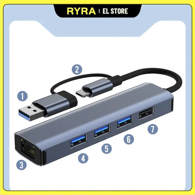 

Сетевая карта RYRA 5 в 1 USB Ethernet адаптер 1000 Мбит/с USB3.0 RJ45 для ноутбука Xiaomi Box Nintendo Switch ПК Интернет USB Lan