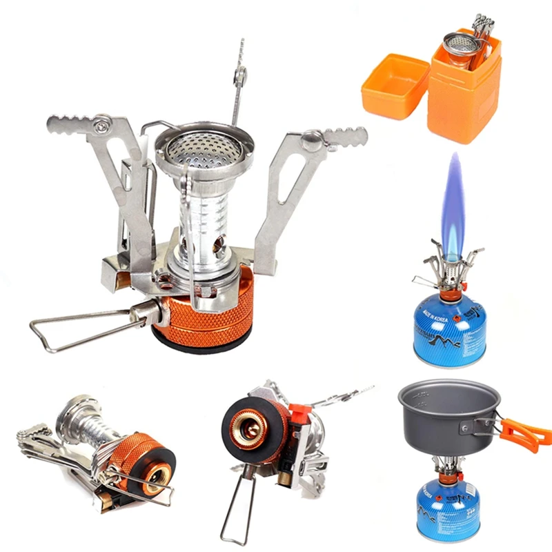 VILEAD Mini Small Camping Supplies Folding Strong Fire Gas Stove Outdoor Tourist Fire Burner Picnic Barbecue Portable Equipment