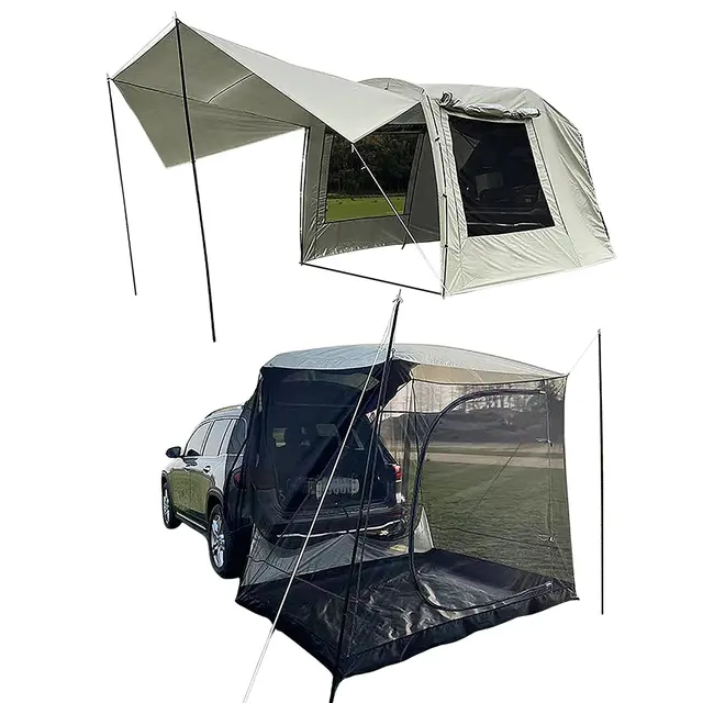 Universal Tent for Car Trunk Sunshade Rainproof Rear SUV Tent Motorhome For Self-driving Tour Barbecue Camping Tent палатка 1