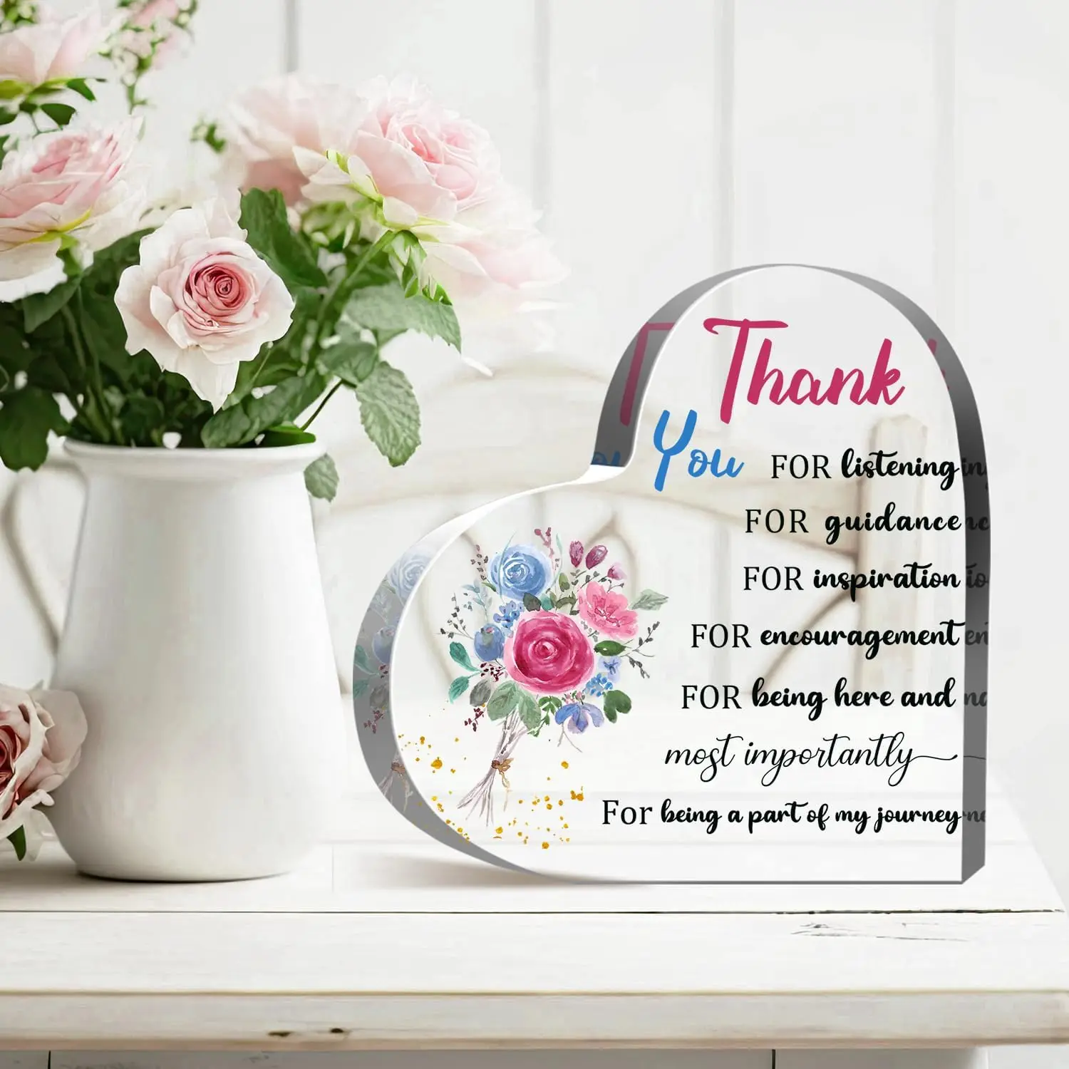 Акриловое сердце Спасибо Подарки-учитель коллеги друг руководитель-идеальный