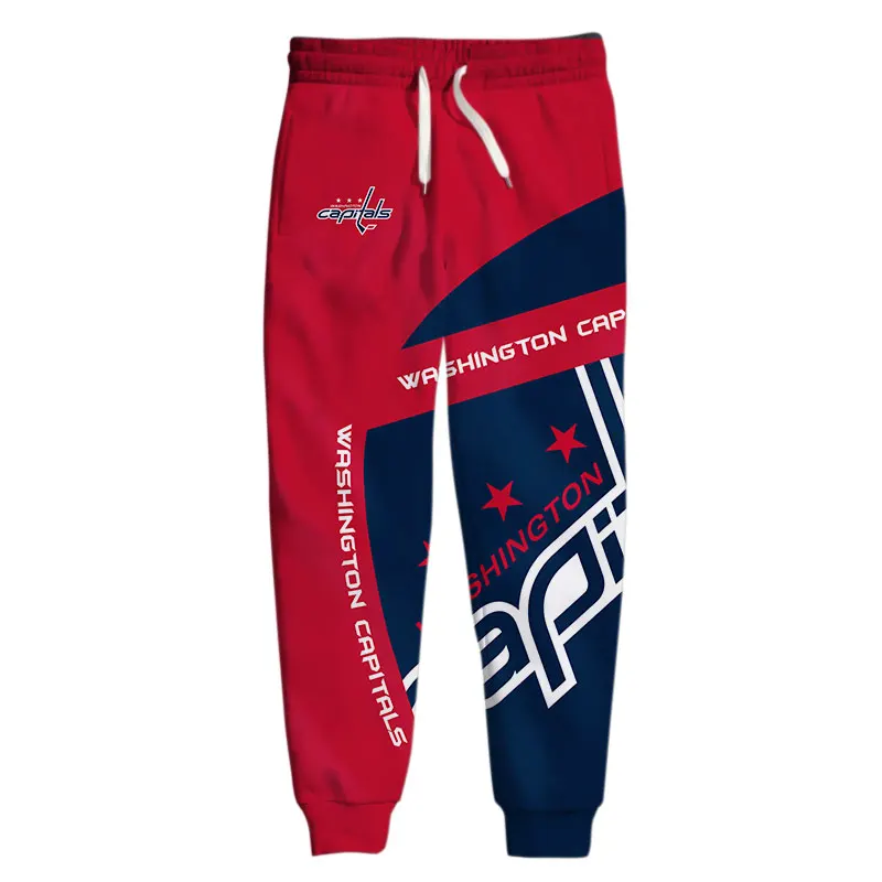 Calças casuais de washington para homem costura design arco carta impressão capitals sweatpants