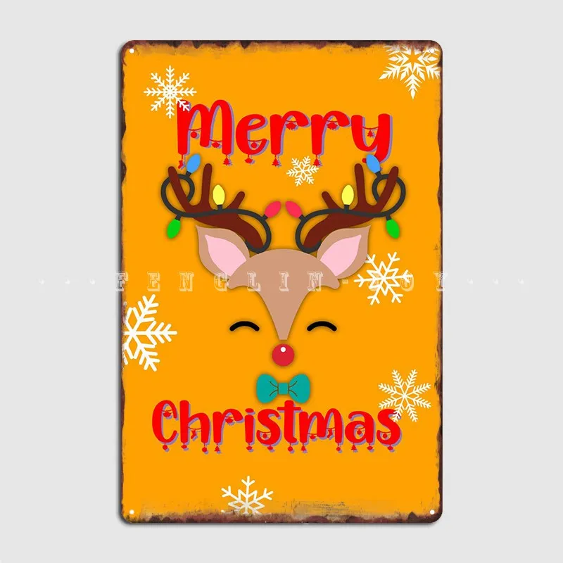 

14-дюймовый Рождественский Rudolph, 14-дюймовый металлический плакат, винтажное украшение для дома, стены, паба, гаража, оловянные плакаты с вывес...