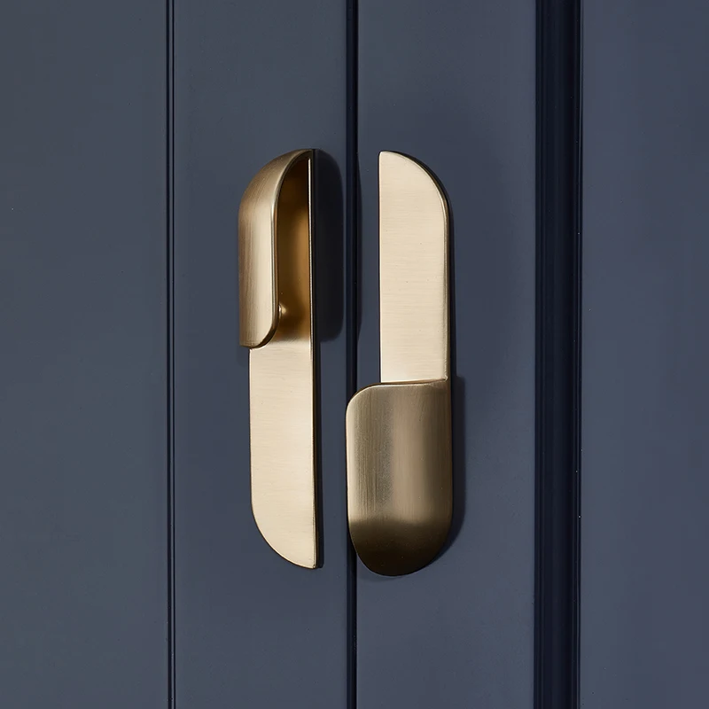 

Kitchen Storage Cabinet Copper Grey Gold Black Handle Zinc Alloy Furniture Fittings Modern Semi Sector Furniture Fittings