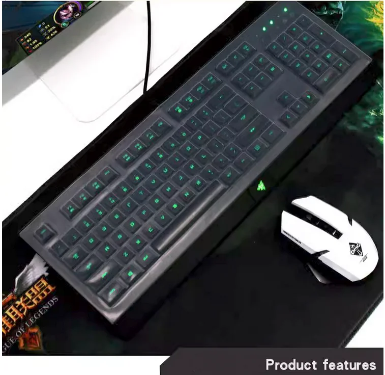 Прозрачный Силиконовый протектор клавиатуры для Razer Cynosa V2 Chroma Проводная клавиатура