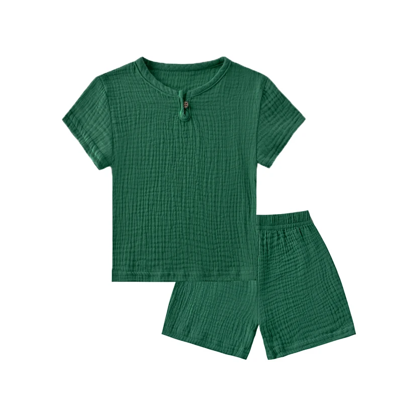 

0-6Y Boys Girls Clothing Sets Baby Summer Solid Cotton Linen T-shirts+Shorts Sets Kids Clothes Casual Clothing Suit for Children