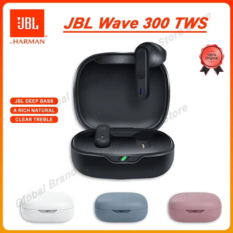 

Original JBL Wave 300TWS True Wireless Bluetooth Headphones Stereo Music Gaming Sports Earbud Bass Sound Earphone With Mic