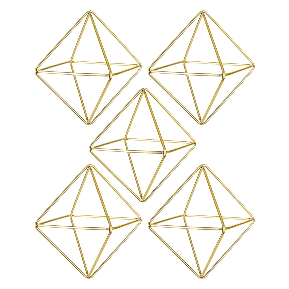 

5 Pcs Geometric Stand Metal Holder Tillandsia Holder Mini Hanging Flower Vase Alloy Geometric Planter