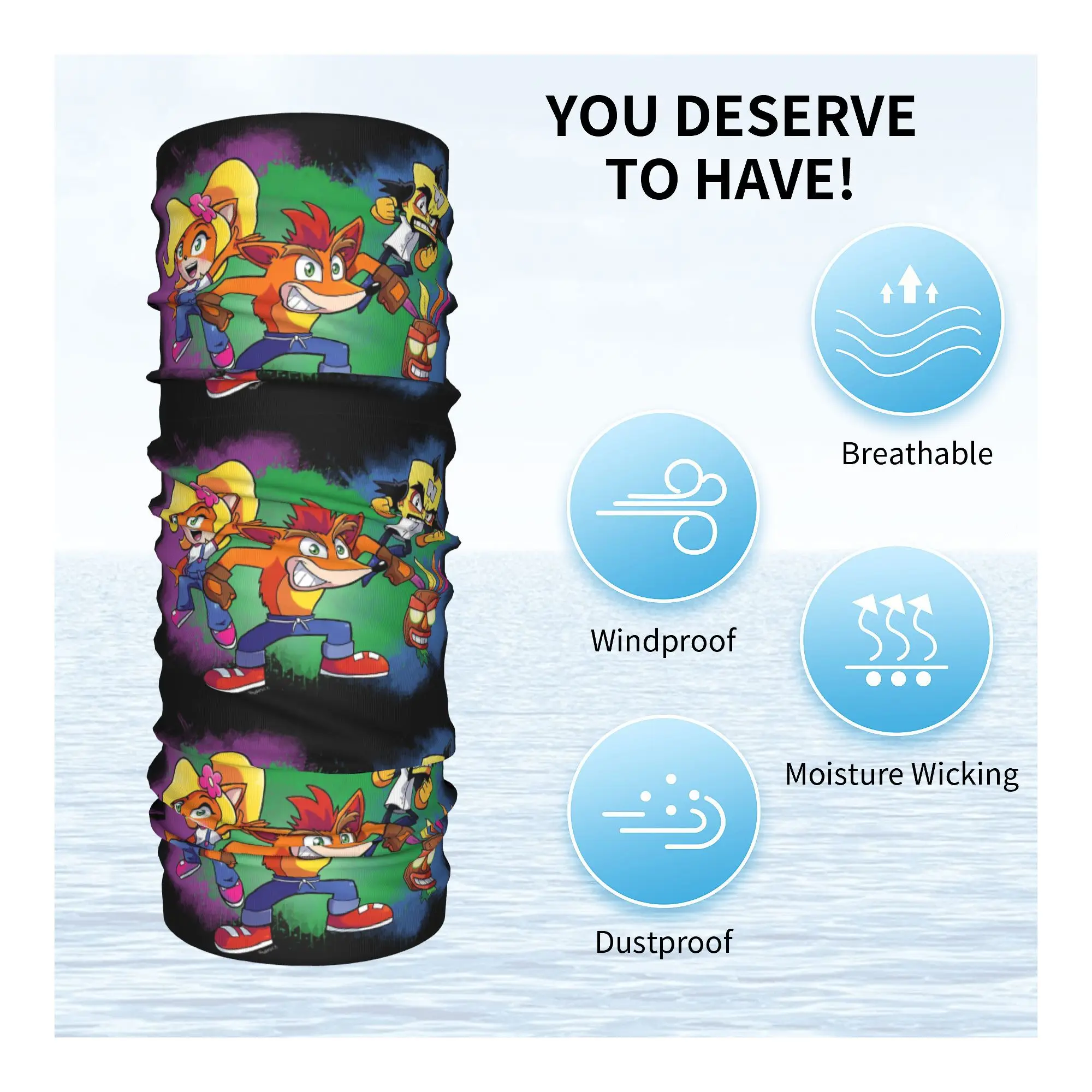 Бандана с героями мультфильмов на заказ зимняя теплая повязка шею мужской