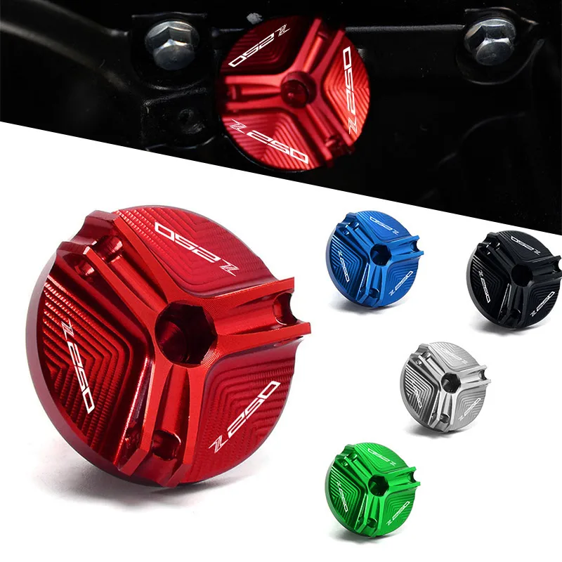 

Z250 Motorcycle Engine Magnetic CNC Oil Drain Filler Cup Cap Plug Cover Screw For Kawasaki Z250 Z 250 2015 2016