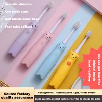 children electric toothbrush 3heads ipx7 waterproof cute ultra soft hair fiber brushhead electric cleaner kids oral care device