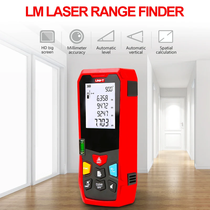 

UNI-T LM40/LM50/LM100 Laser Distance Meter Handheld Mini Laser Rangefinder Tape Range Finder Distance Measure Tool 50M