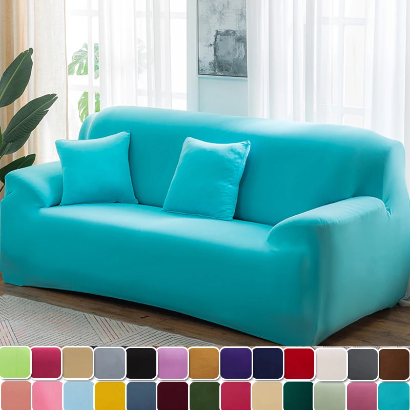 

Elastic Sofa Cover Slipcover 1/2/3/4 Seater L-shaped Corner Sofa Covers Solid Color Armchair Couch Sofa Cover for Living Room