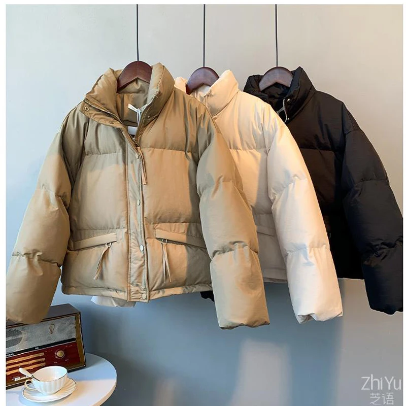 Winter Clothes Female Casual Loose Fleece Down Cotton Winter 2022 New Down Jacket Loose Fashion Thickening Bakery Padded Jacket