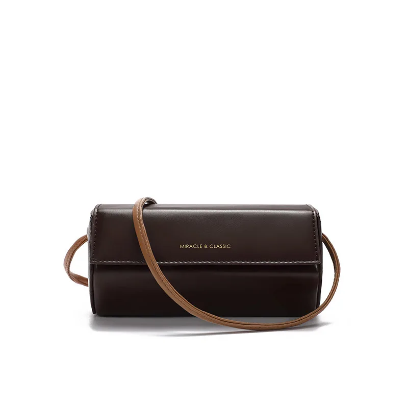 

Women's Messenger Bag New Niche Bag High End All Match Messenger Women Bag Fashion Niche Solid Color Texture Cylinder Bag