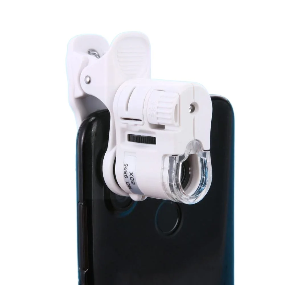 

New Model with Mobile Phone Camera Magnifying Glass Clip Universal 60 Mobile Portable 9595w Microscope Times Mini Phone HD U7T8