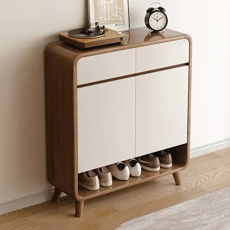 Деревянный ящик для обуви регулируемый вертикальный современный стеллаж