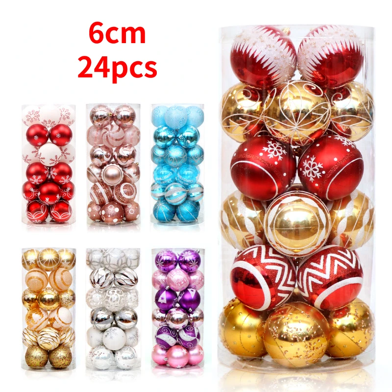 

24 шт., Новогодние подвески для ёлки, 6 см