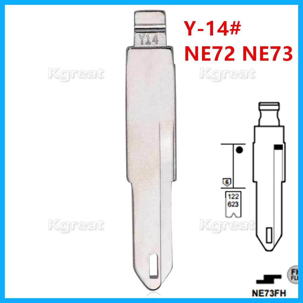 

10 шт. Y-14 # NE36 NE72 NE73 металлический необработанный флип-чехол для Renault Peugeot Citroen для keydiy KD xhorse VVDI JMD