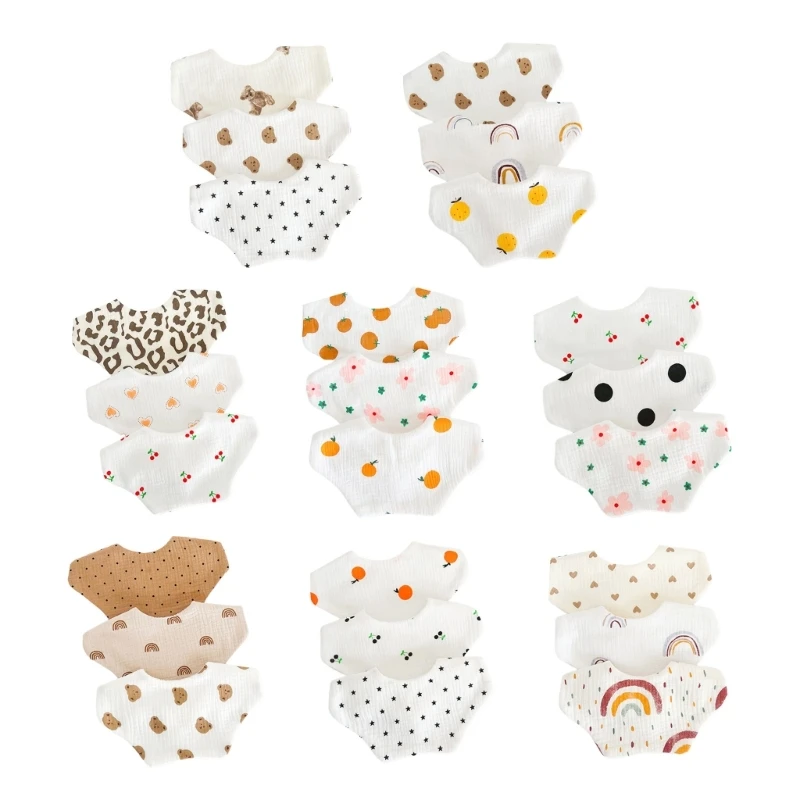 

3 шт., Детские хлопковые нагрудники с цветочным узором