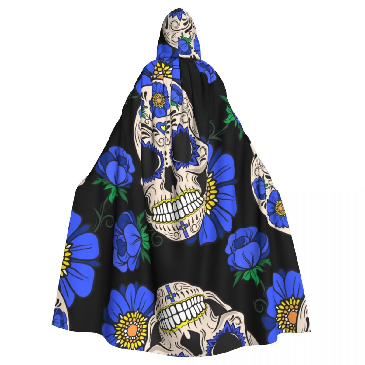 

Накидка с капюшоном, с капюшоном, черепа сахара и цветы, Плащ Вампира, ведьма, накидка, костюм для косплея