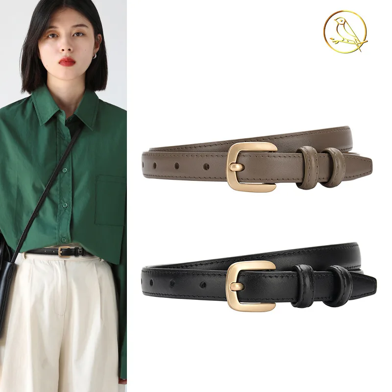 Ms luxury leather belt leather fashion contracted the pad and women with fine decoration jeans