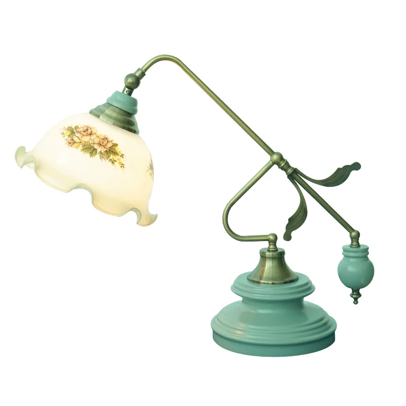 Decorative Desk Lamp Bedroom Girls Bedside Desk Antique European And American French Rural Pastoral Nostalgic Wedding Room