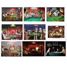 Забавный постер с собаками, играющим в бассейн, Джек-риппер, винтажная Печать на холсте, мужская пещера, украшение, живопись, картина, Настенный декор для игровой комнаты