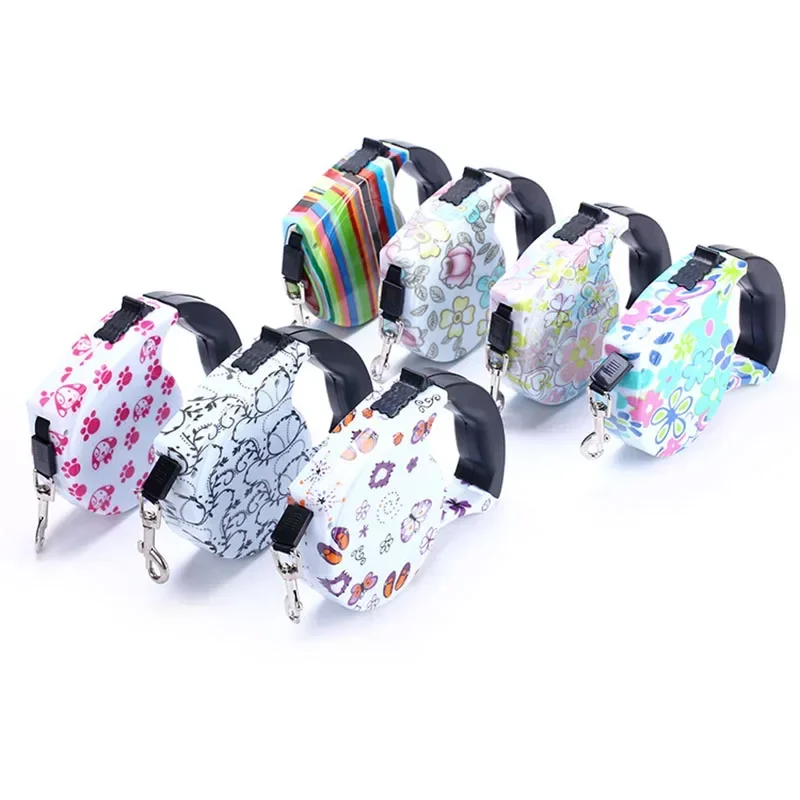 Выдвижной Поводок для собак нейлоновый поводок с модным принтом 11 цветов