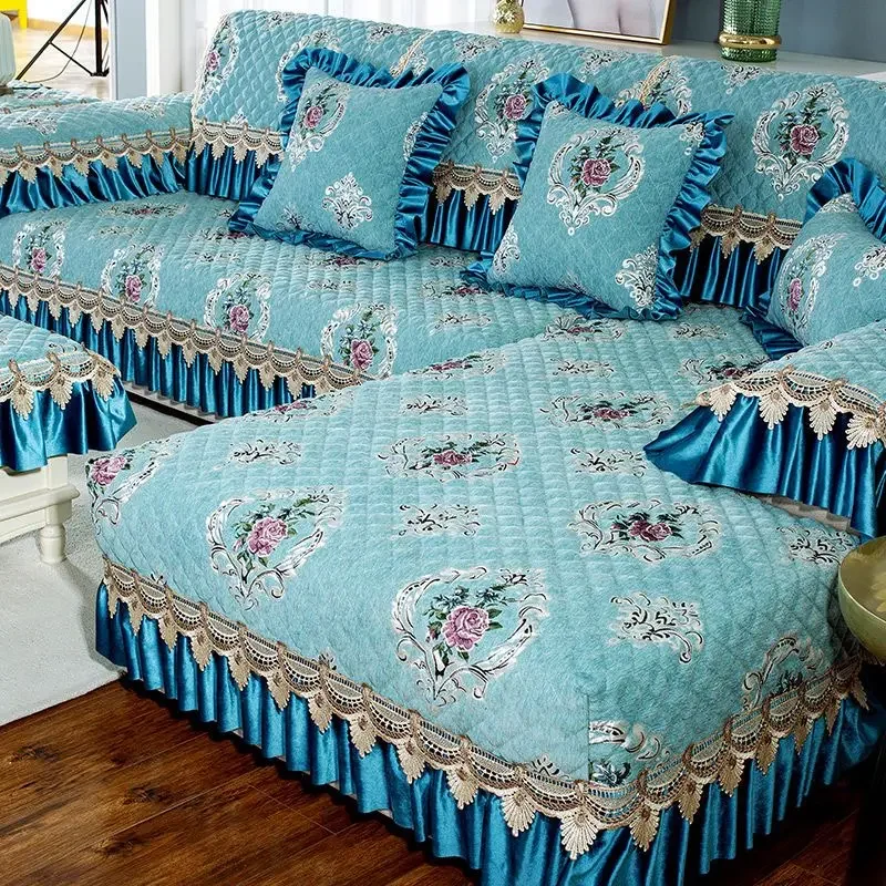 Синельный жаккардовый коврик для дивана модный ретро легкий роскошный кружевной