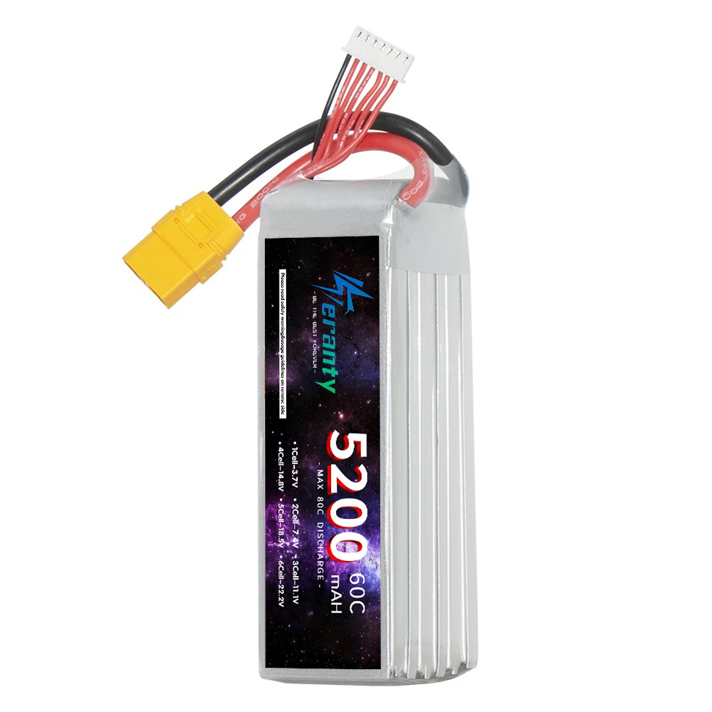 Teranty 6S 22 2 V 5200mah Lipo батарея 60C для радиоуправляемых автомобилей гоночный FPV Дрон