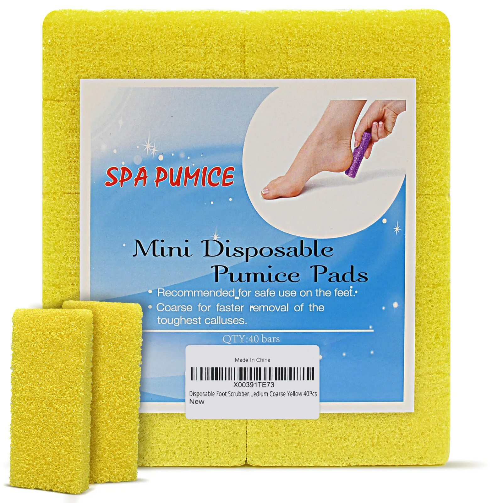 

400Pcs Mini Disposable Foot Spa Pumice Sponge Callus Remover Exfoliate Dead Skin for Heels Cleaning Pedicure Care Manicure Tools