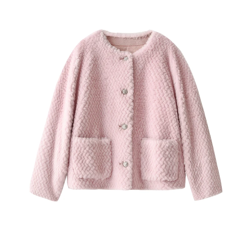 Winter Wool Fur Jacket  Autumn/Winter Single Breasted Thick Warm Fur Casacos Femininos Inverno 2022  Wide-waisted Parka Real Fur