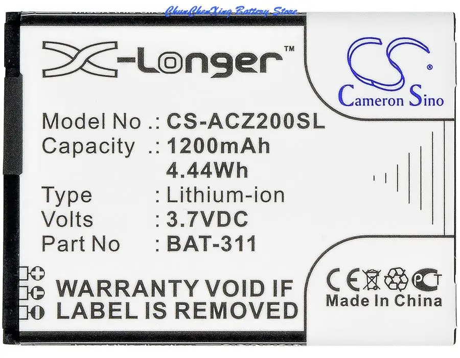 

GreenBattery 1200mAh Battery BAT-311, KT.0010S.011 for Acer Liquid M220, Liquid M220 Dual SIM, Liquid Z200, Z220,M220, Z200