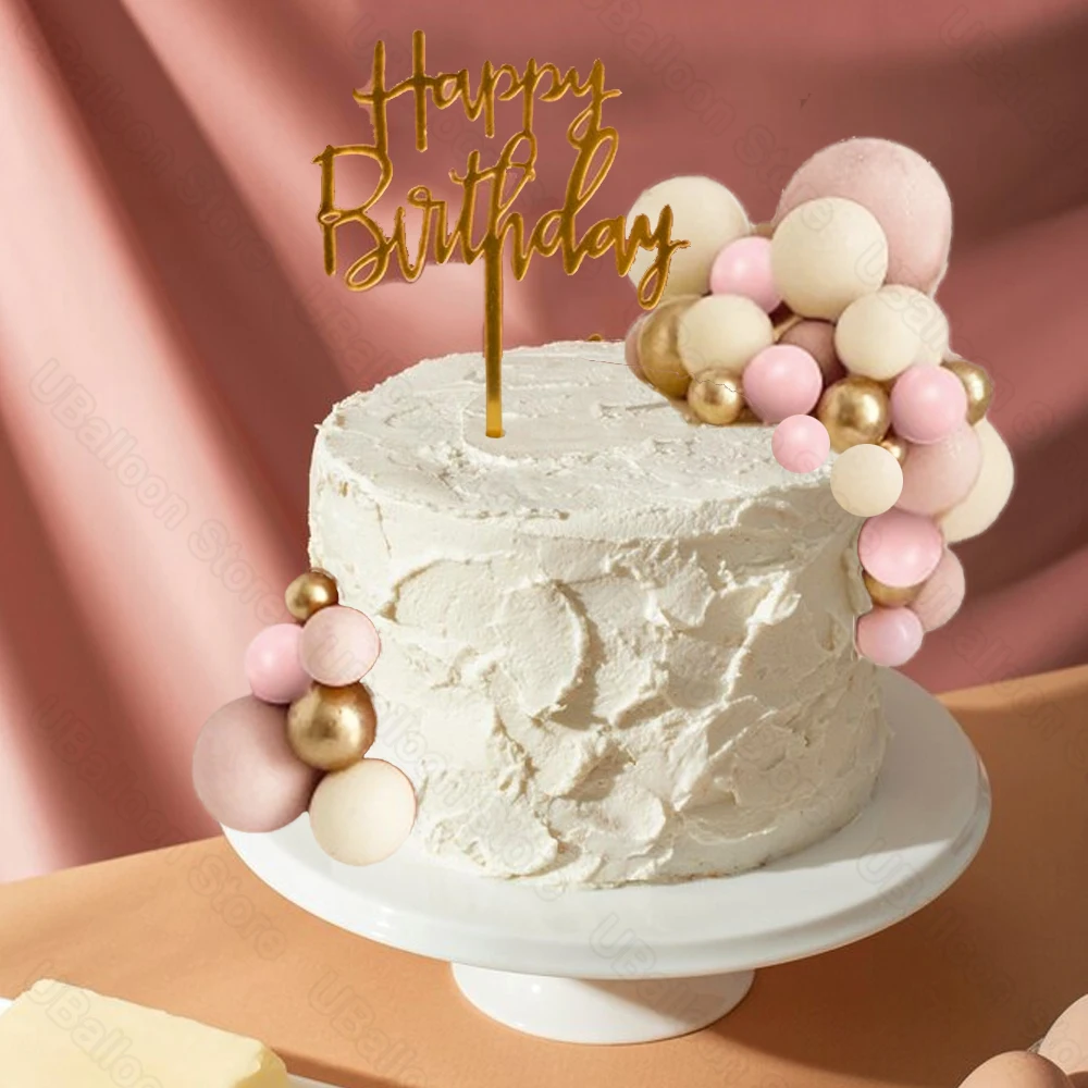 Набор розовых шариков для украшения торта