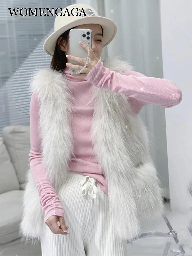 

2XL Autumn WOMENGAGA Winter 2022 New Korean Fur Vest Tops Women Hair Loose Mink Fleece Vest Fashion Women Tops Sweet 2022 9HIW