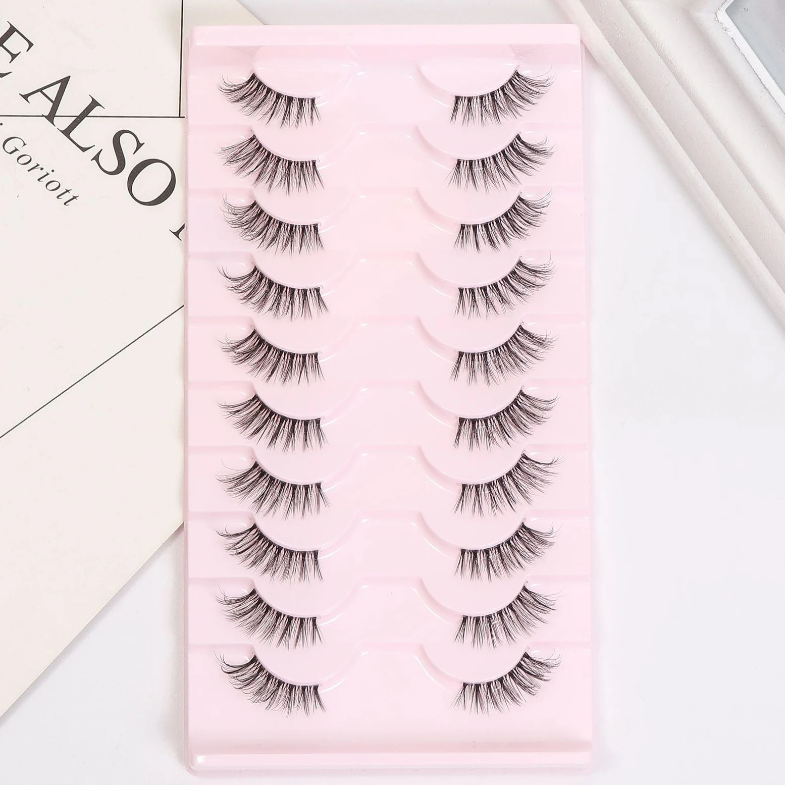 

10 Pairs False Eyelashes Extension Natural Long Soft Fluffy Half Eye Cat Lashes Wholesale Faux Mink Lashes Faux Cils Magnétique