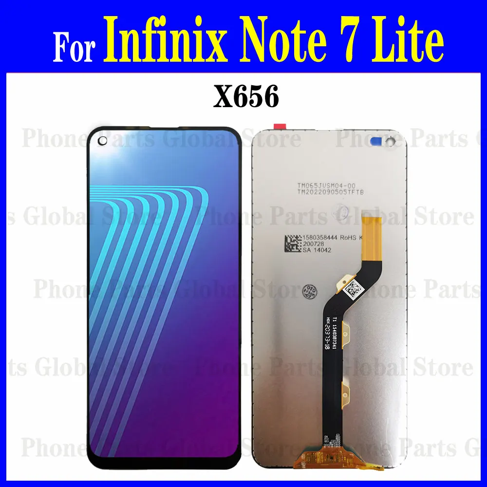 ЖК-дисплей 6,6 дюйма для Infinix Note 7 Lite X656, сенсорная панель, дигитайзер, датчик в сборе для Infinix Note 7 Lite, замена
