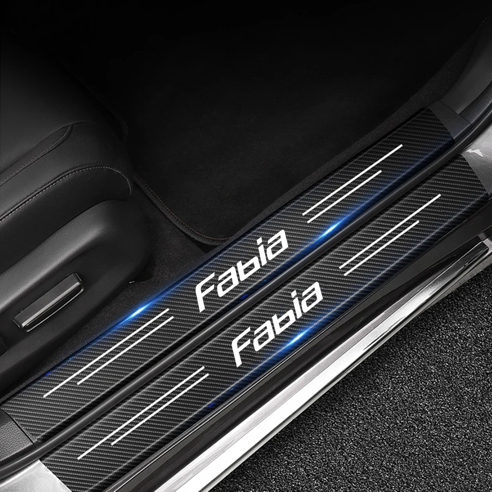 

Carbon Fiber Car Sticker Protector Strip Auto Door Sill Waterproof Scratch resistant Protect Film For Skoda Fabia Accessories