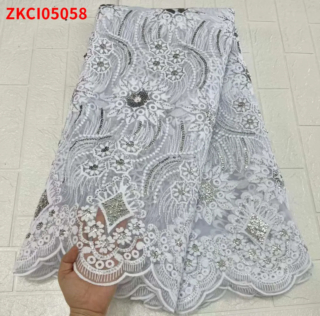 

Nice Ankara Classic lace Cloth Textiles Gorgeous Nigerian mesh embroidery In For Women Dress Fabric ZKCI05058