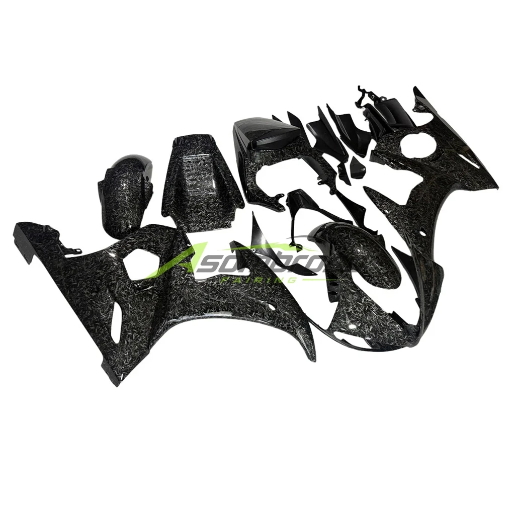Фото Комплект пластиковых панелей кузова из АБС-пластика для YAMAHA YZF-R6 2003-2005, сменные литые обтекатели с эффектом кованого карбона №2